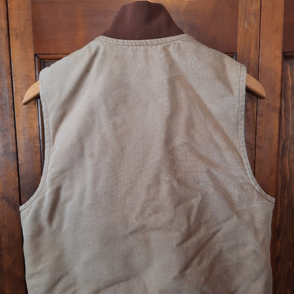 Vintage Y2K Carhartt Brown Duck Canvas Quilt Artic Lined Vest V01-BRN Size Small - Picture 13 of 14